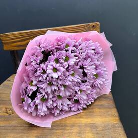 Букет из 9 розовых хризантем