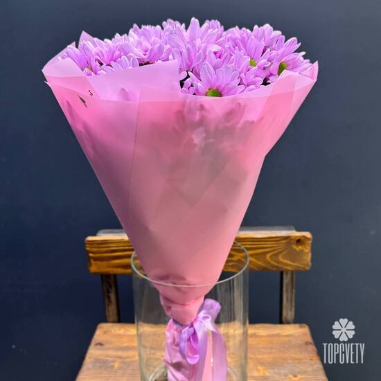 Букет из 9 розовых хризантем