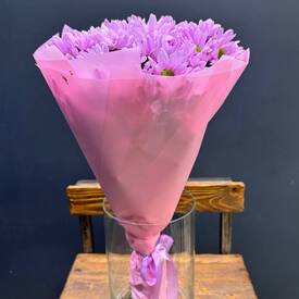 Букет из 9 розовых хризантем