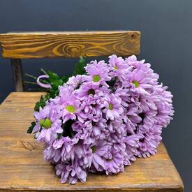 Букет из 9 розовых кустовых хризантем 