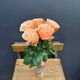 Букет из 5 пионовидных роз Кахала 60см 