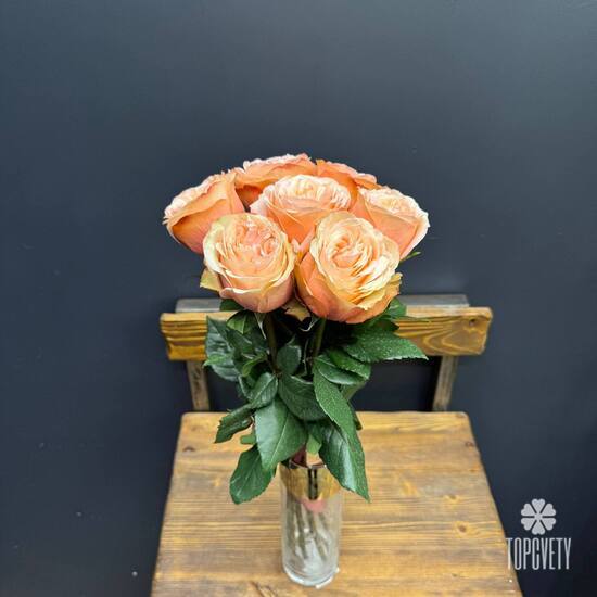 Букет из 7 пионовидных роз Кахала 60см