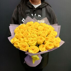 Букет из 35 жёлтых роз Кения 50см
