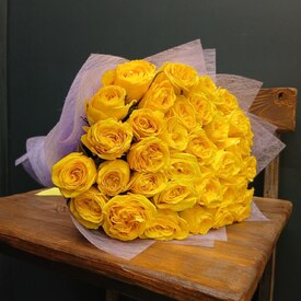 Букет из 35 жёлтых роз Кения 50см