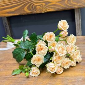 Букет из 5 кремовых кустовых роз 50см