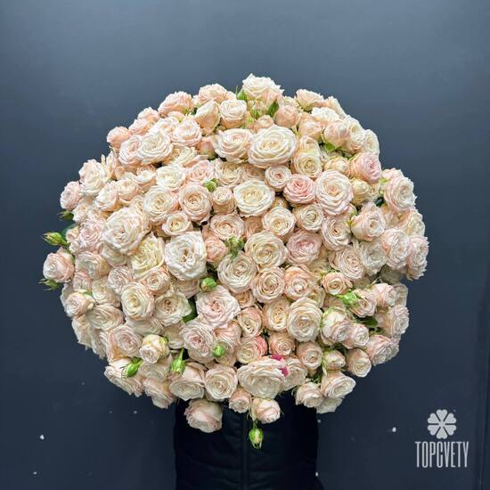 Букет из 51 розовых кустовых пионовидных роз 50см