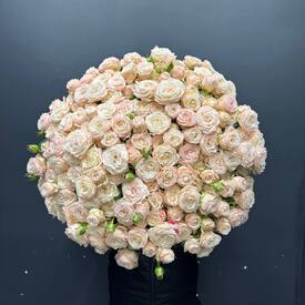 Букет из 51 розовых кустовых пионовидных роз 50см