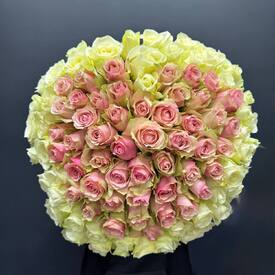 Букет из 101 роз 40см в виде сердца