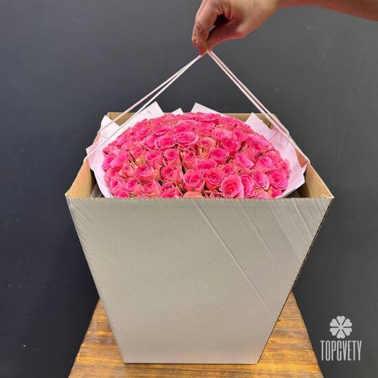 Букет из 101 роз 40см в виде сердца