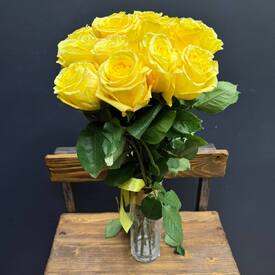 Букет из 15 роз Хай Елоу 50см 