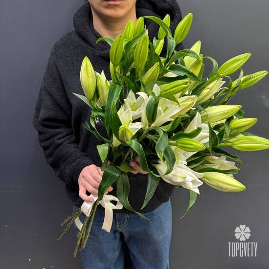Букет из 7 белых Лилий