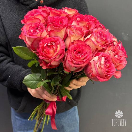 Букет из 21 розы Кения 50см