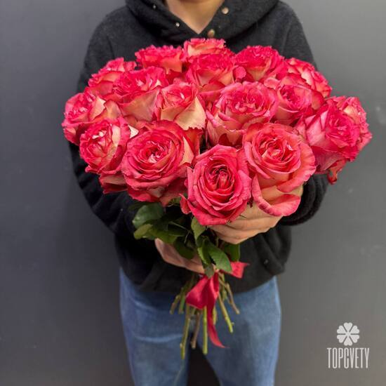 Букет из 21 розы Кения 50см