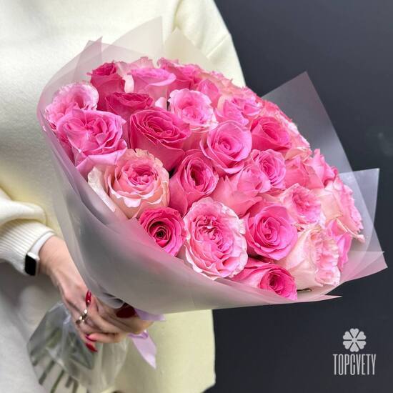 Букет из 35  роз Кения 50см