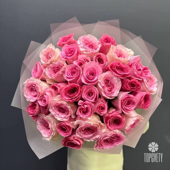 Букет из 35  роз Кения 50см