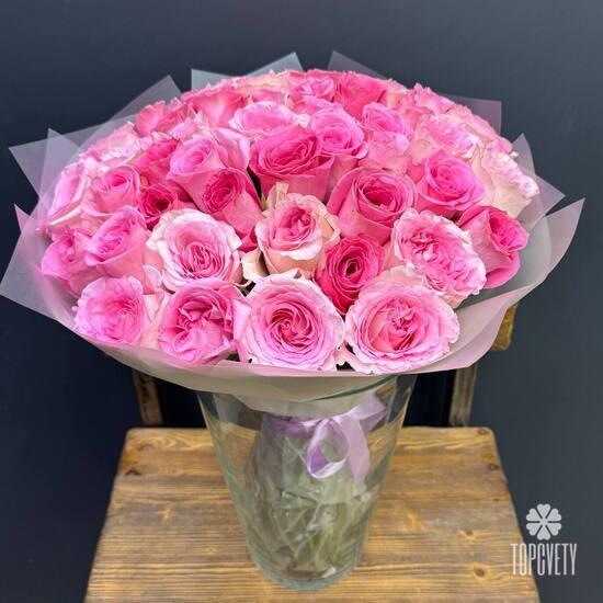 Букет из 51 розы Кения 50см