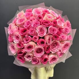 Букет из 51 розы Кения 50см