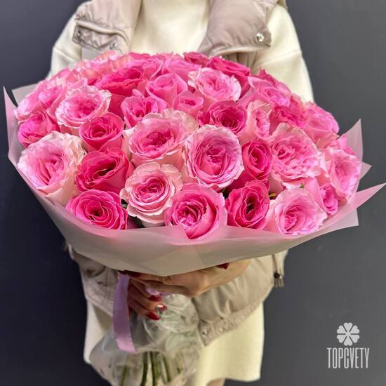 Букет из 51 розы Кения 50см