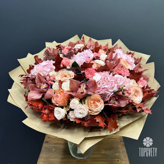 Букет из роз, орхидеи и гортензии Элегия