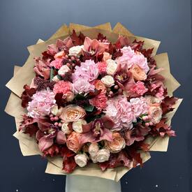 Букет из роз, орхидеи и гортензии Элегия
