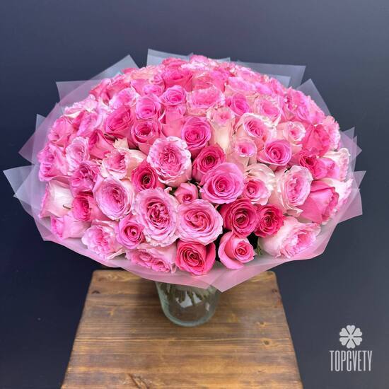 Букет из 101 розы Кения 50см