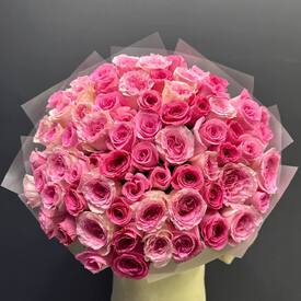 Букет из 75 роз Кения 50см