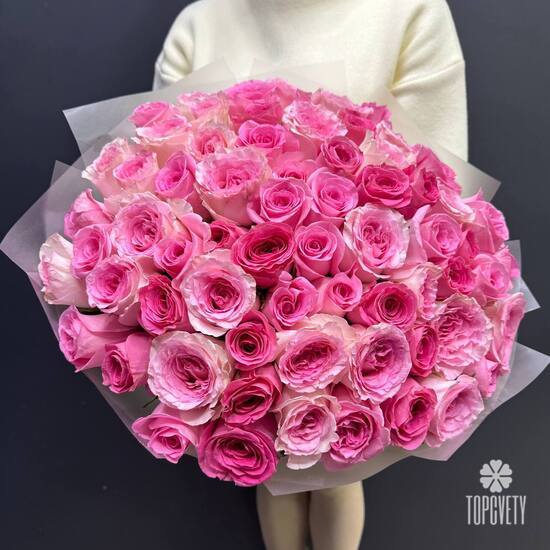 Букет из 75 роз Кения 50см