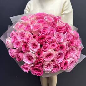 Букет из 75 роз Кения 50см