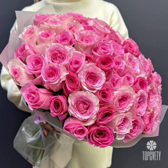 Букет из 75 роз Кения 50см