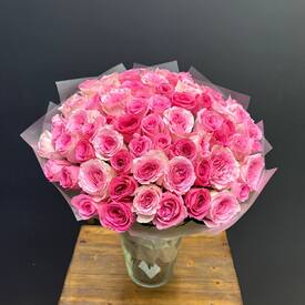 Букет из 75 роз Кения 50см