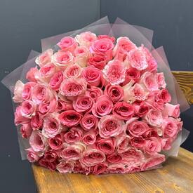 Букет из 75 роз Кения 50см