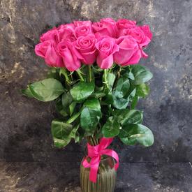 Букет из 25 розовых роз Пинк Флойд 70см