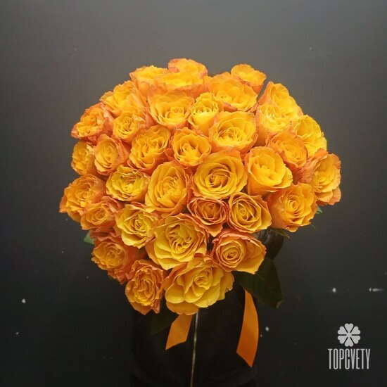 Букет из 35 оранжевых роз Кения 35см