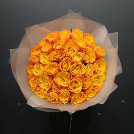 Букет из 51 оранжевых роз Кения 35см