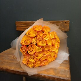 Букет из 51 оранжевых роз Кения 35см