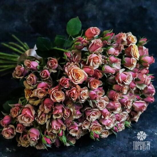 Букет из 19 кустовых роз 50см