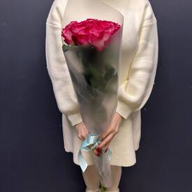 Букет из 5 розовых роз Эквадор 50см