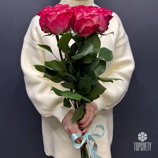 Букет из 5 пионовидных роз Эквадор 50см