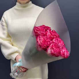 Букет из 9 пионовидных роз Эквадор 50см