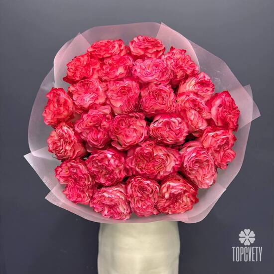 Букет из 25 пиновидных роз Эквафдор 50см