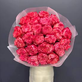 Букет из 25 пиновидных роз Эквафдор 50см