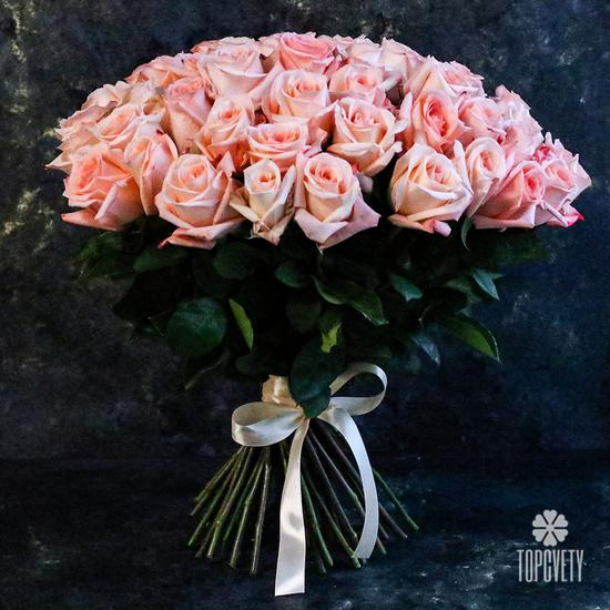 Букет из 51 розовой розы 50см