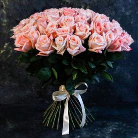 Букет из 51 розовой розы 50см