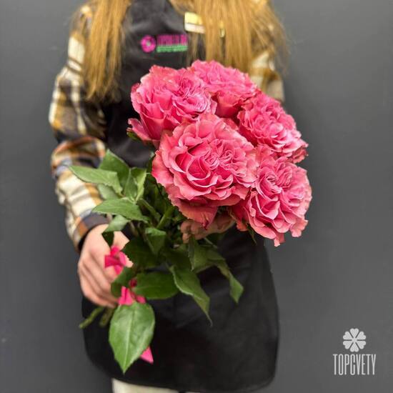 Букет из 5 розовых роз Эквадор 50см	