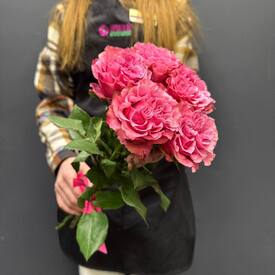 Букет из 5 розовых роз Эквадор 50см	