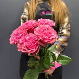 Букет из 5 розовых роз Эквадор 50см	