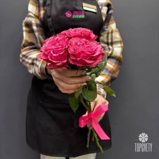 Букет из 3 розовых роз Эквадор 50см	