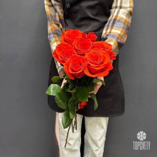 Букет из 7 красных роз Эквадор 50см