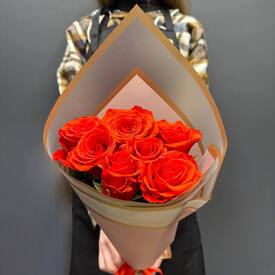 Букет из 7 красных роз Эквадор 50см