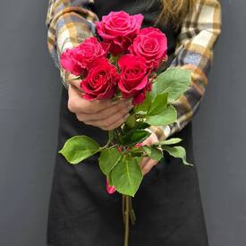 Букет из 5 розовых роз Эквадор 50см